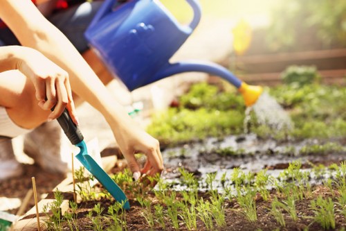 Professional shed installation in a Hatchend garden with access considerations