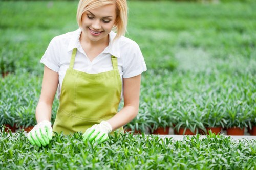 Green waste being prepared for recycling and composting
